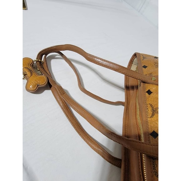 Authentic MCM VISETOS SHOPPER TOTE BAG COGNAC - Picture 6 of 13